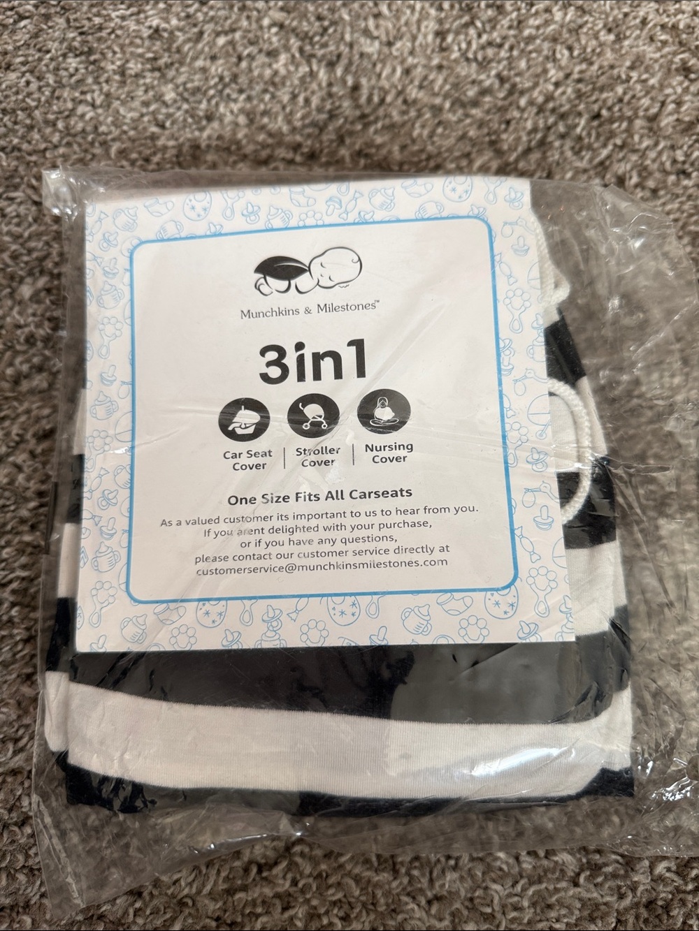 Munchkins & Milestones 3-in-1 Nursing Car Seat and Stroller Cover NIP